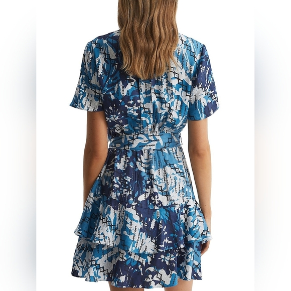Blue Abstract Print Women's Dress - Picture 6 of 15